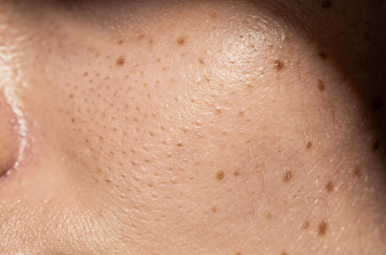 Macro detail of hydrated skin texture
