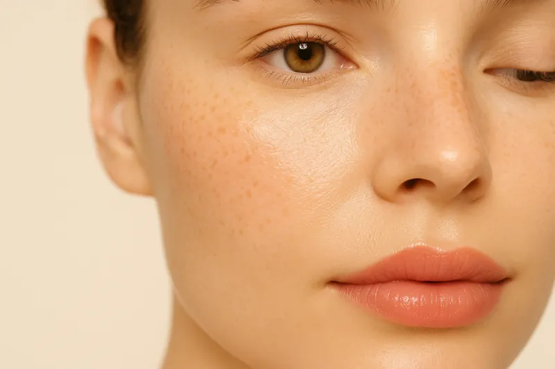 Editorial study of a cheekbone and the hollow beneath it in hard side light, the underlying structure in relief